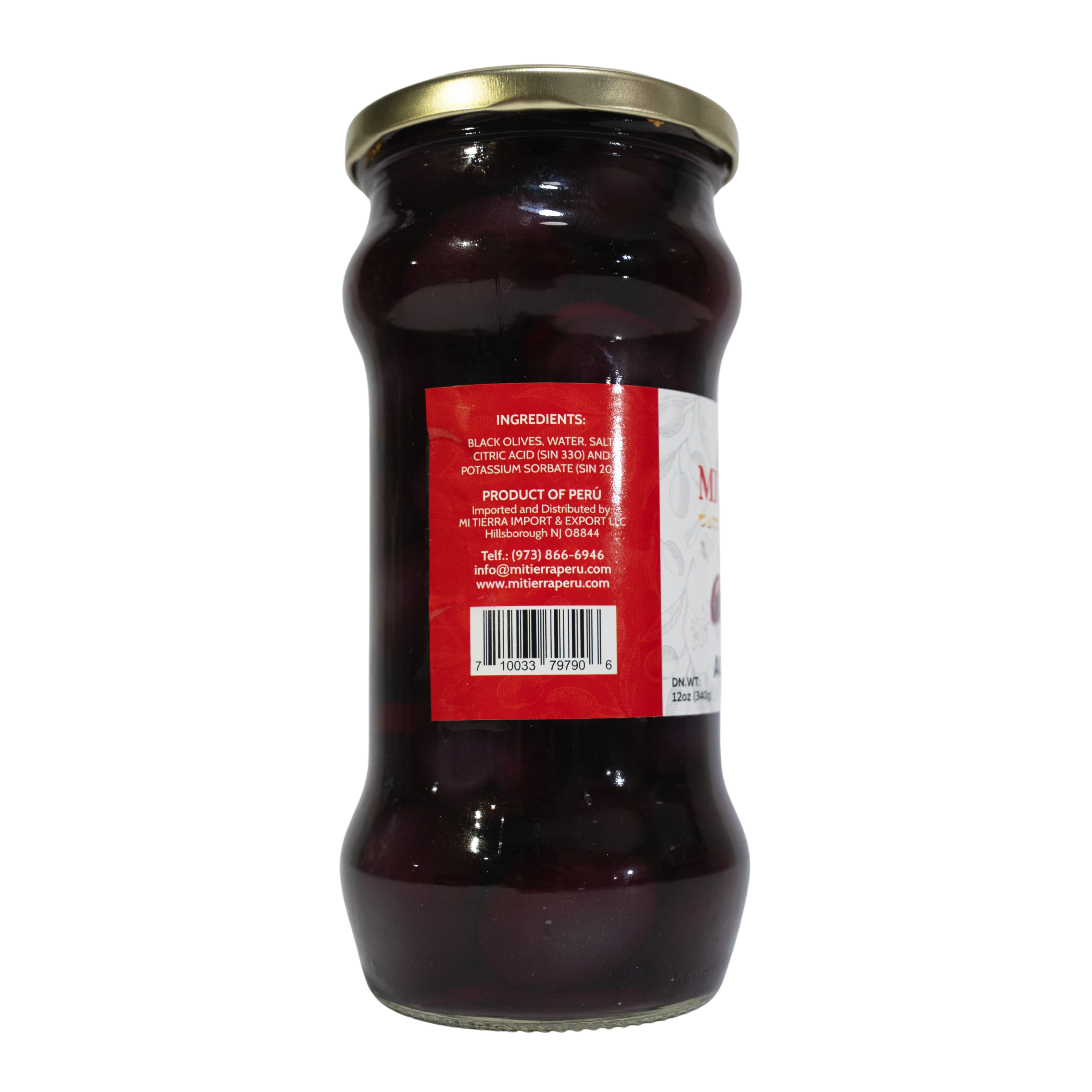 Mi Tierra Peru Aceitunas Botija Olives x 20 oz.