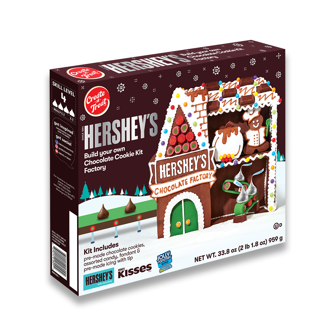 Create A Treat Hershey's Chocolate Cookie Factory Kit - Assorted Candy, Fondant & Pre-Made Icing with Tip - 34.1 oz