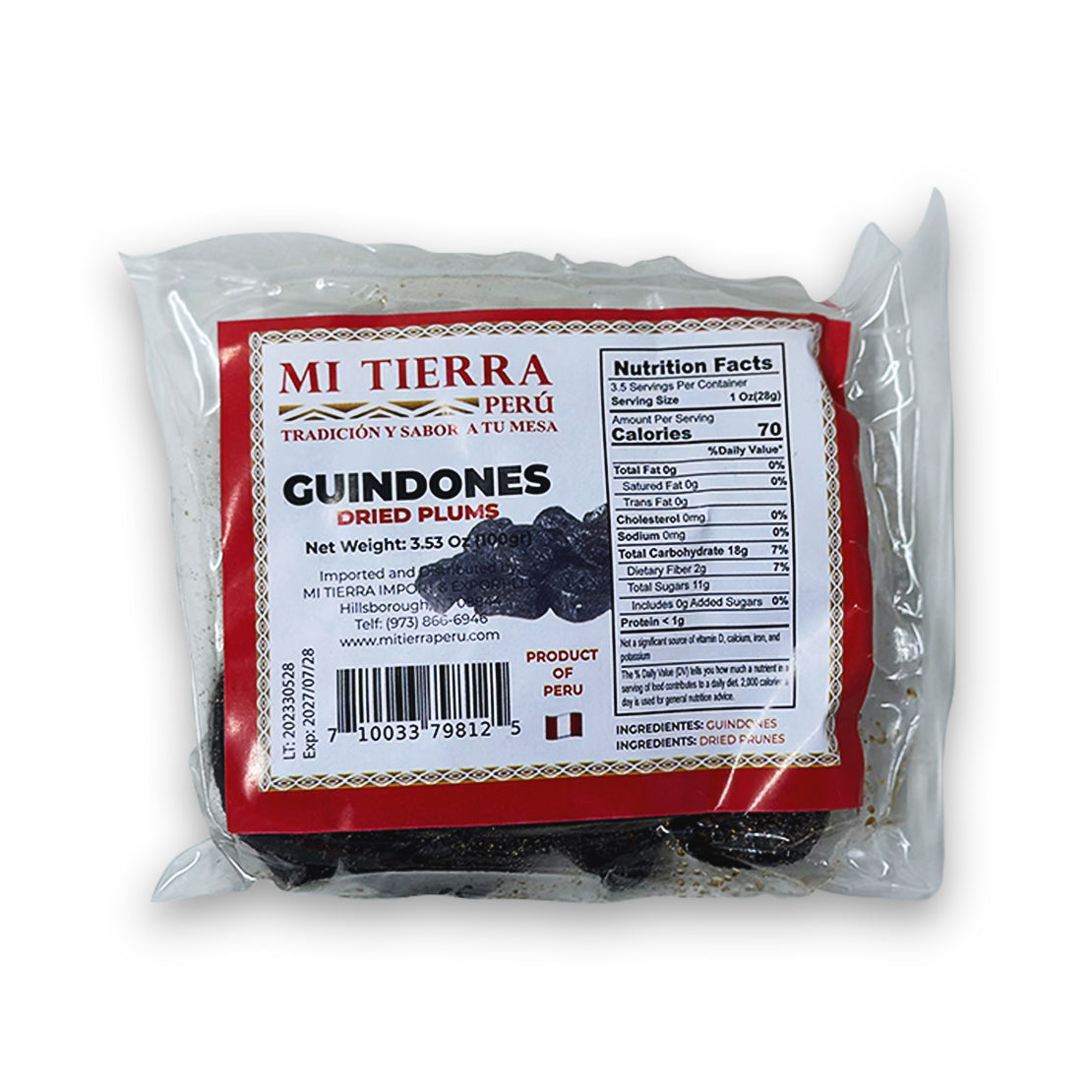 Mi Tierra Perú Guindones Dried Plums x 100gr.