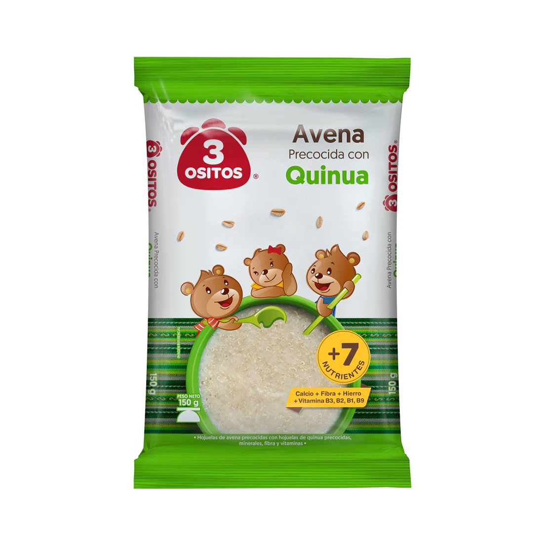 3 Ositos Avena Precocida con Quinua x 150 gr. 