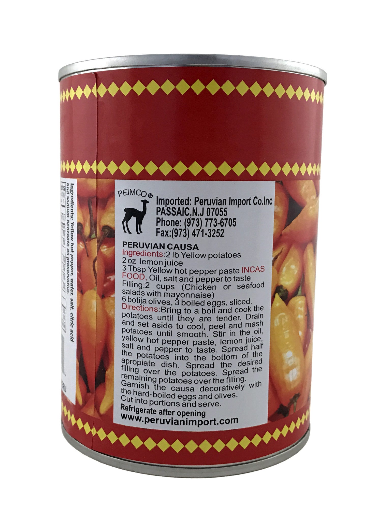 Inca's Food Canned Yellow Hot Pepper 20 oz.