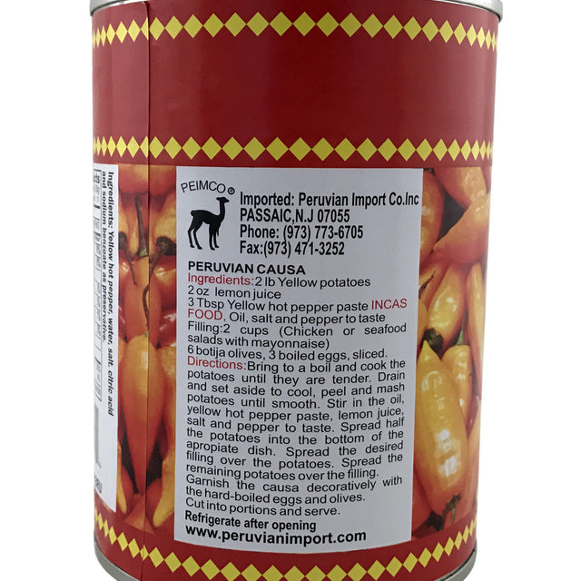Inca's Food Canned Yellow Hot Pepper 20 oz.