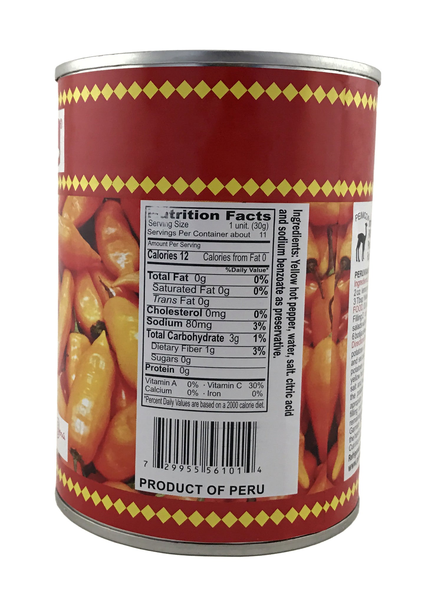 Inca's Food Canned Yellow Hot Pepper 20 oz.