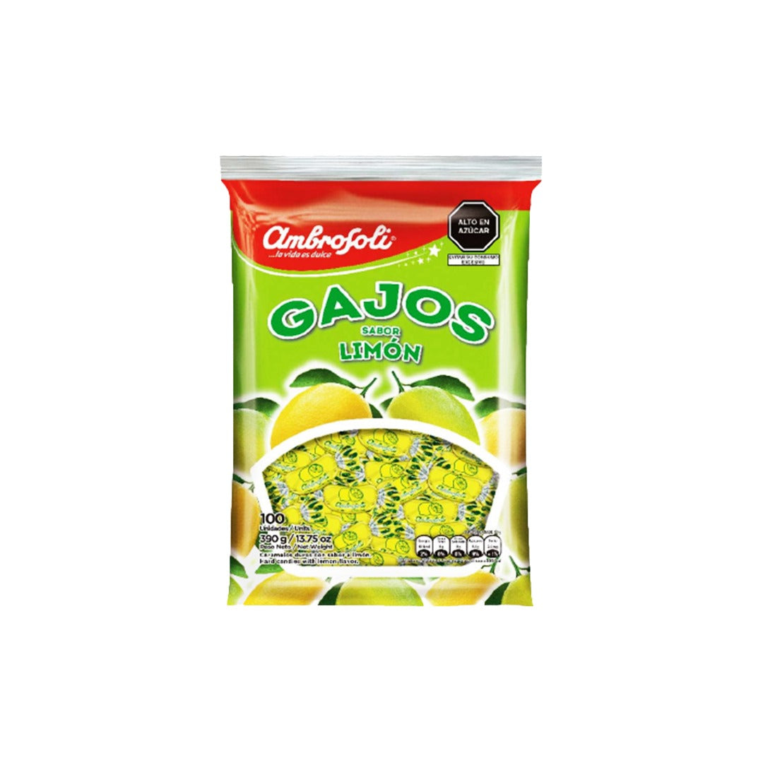 Ambrosoli Gajos Sabor Limón 100 Unid. x 13,75 onzas.