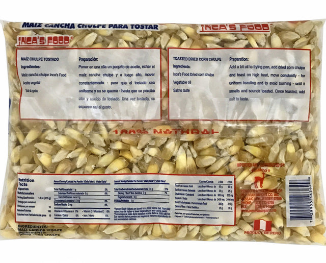Inca's Food Dried Cancha Corn Chulpe for Toasting - Maiz Cancha Chulpe 15 oz.