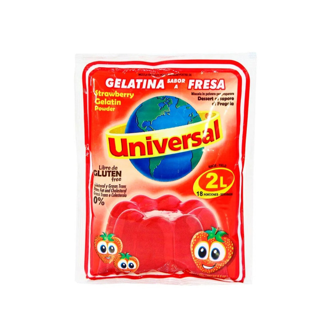 Gelatina en polvo universal de fresa - Gelatina de Fresa 5.3 oz.