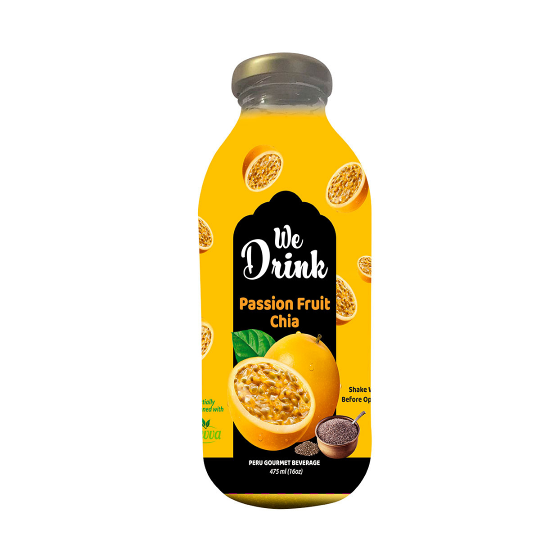 We Drink Bebida de chía y maracuyá x 16 oz.